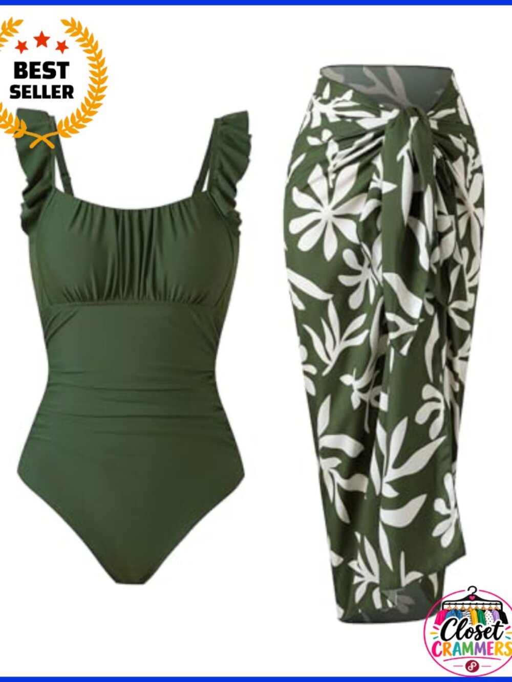 One Piece Swimsuit with Skirt Tummy Control